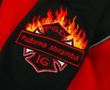Vezenje logotipa PGD IG na jakne
