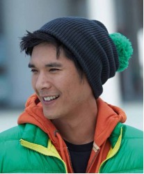 Pletena kapa Pompon Brim