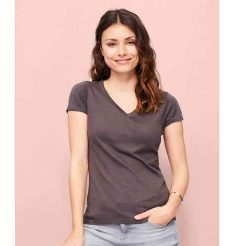 Ženska majica s kratkimi rokavi in V izrezom Sol's Moon